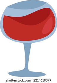 Wine glass, illustration, vector on white background.
