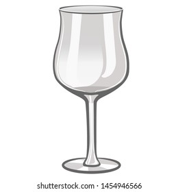 Wine glass isolate on white background. Vector template.