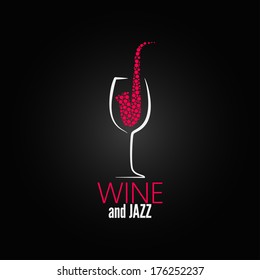 wine glass jazz design concept background