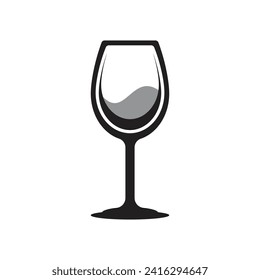 wine  glass juice logo vector icon illustration design