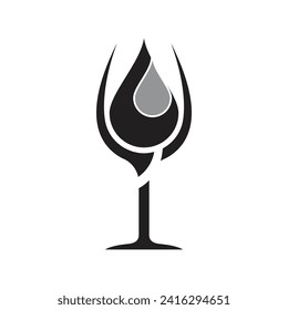 wine  glass juice logo vector icon illustration design