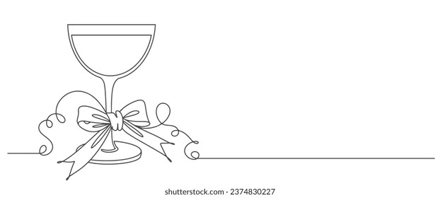 Wine glass line art vector illustration