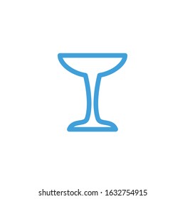 Wine glass. Line design template