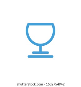 Wine glass. Line design template