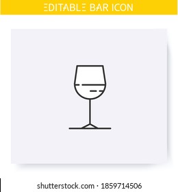 Wine glass line icon. Alcohol stemware. Party drink. Restaurant, bar menu. Cocktail glass. Cocktail party and drinking establishment concept. Isolated vector illustration. Editable stroke 