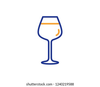 Wine glass line icon. Bordeaux glass sign. Colorful outline concept. Blue and orange thin line color icon. Bordeaux glass Vector