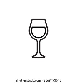 wine glass line  icon, celebration concept, glass wine cup on white background, wine glas icon in outline style for mobile and web design. Vector graphics.