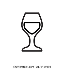 wine glass line  icon, celebration concept, glass wine cup on white background, wine glas icon in outline style for mobile and web design. Vector graphics