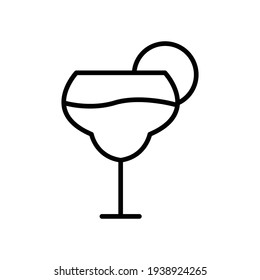 Wine glass line icon. Editable stroke. Design template vector