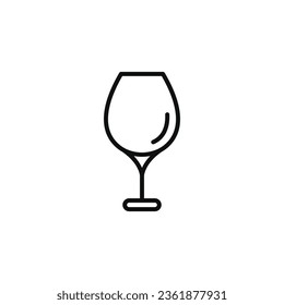 Wine glass line icon isolated on white background