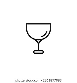 Wine glass line icon isolated on white background