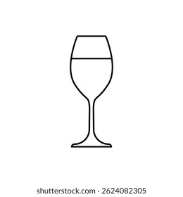 wine glass line icon vector in trendy