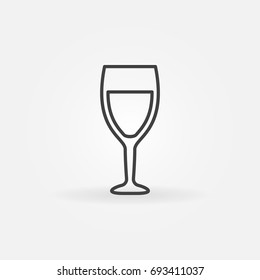 Wine glass line icon - vector simple linear sign