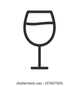 wine glass, linear icon. Editable stroke