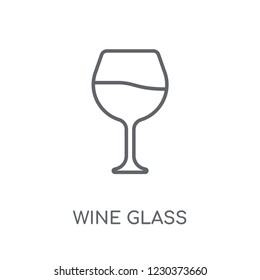 Wine glass linear icon. Modern outline Wine glass logo concept on white background from Hotel and Restaurant collection. Suitable for use on web apps, mobile apps and print media.