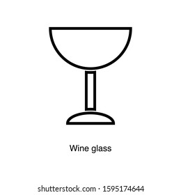 Wine glass linear icon vector on white background. Black icon illustration