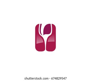 Wine glass logo