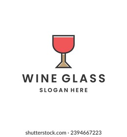Wine glass Logo Concept Design Template Element Vector Illustration.
