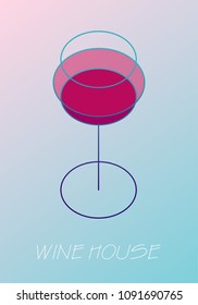 Wine glass logo design 