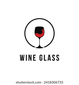 wine glass logo design for restaurant bar