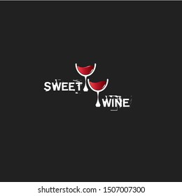 WINE GLASS LOGO DESIGN TEMPLATE VECTOR ILLUSTRSION