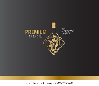 wine glass and logo design template, simple luxury and elegant design