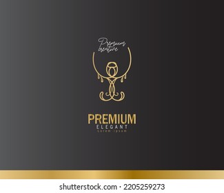 wine glass and logo design template, simple luxury and elegant design