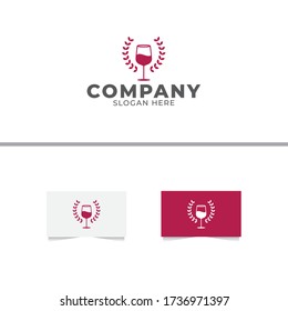 Wine Glass Logo Design Vector Template