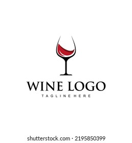 Vector de diseño de logotipo de cristal de vino