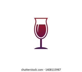 Wine glass logo icon vector 