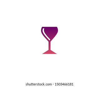 Wine glass logo icon vector design 