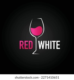 wine glass logo. Red and white wine vintage design