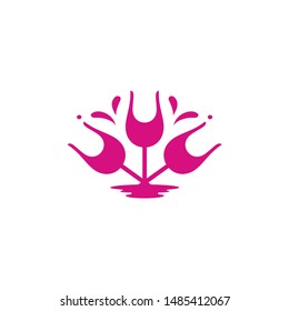 Wine Glass Logo Stock Vector