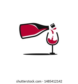 Wine Glass Logo Stock Vector