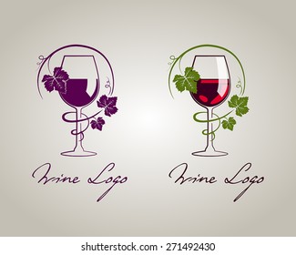 Wine glass logo template