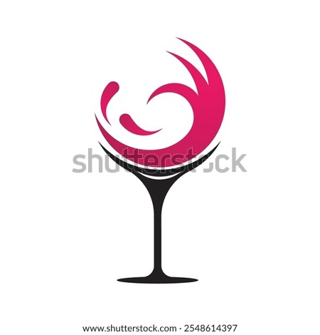 Wine Glass Logo Template icon Illustration design