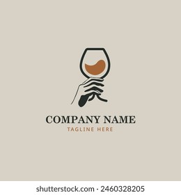 wine glass logo template vector icon element - vector illustration