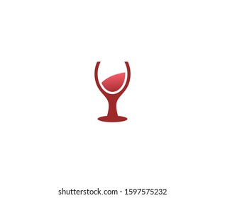 Wine glass logo vector icon 