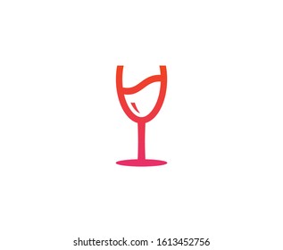 Wine glass logo vector icon