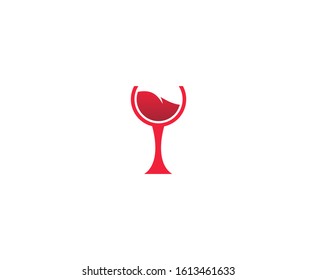 Wine glass logo vector icon 