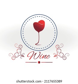 Wine glass logo vector simple design illustration