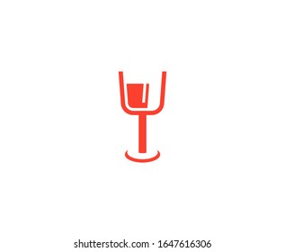 Wine glass logo winery vector icon 