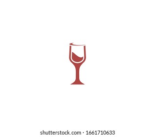Wine glass logo winery vector icon 