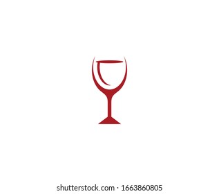 Wine glass logo winery vector icon 