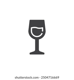 Copa de vino con un ícono de Vector de tallo largo. cartel plano lleno para concepto móvil y Diseño web. Vino Vaso icono de glifo. Símbolo, ilustración del logotipo. Gráficos de Vector