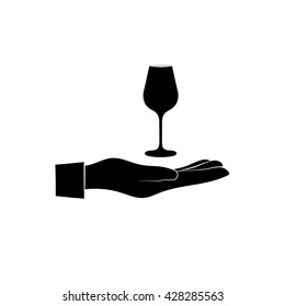 wine glass on the hand