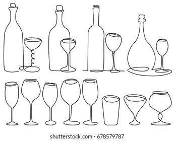 Wine Glass One Line Drawing