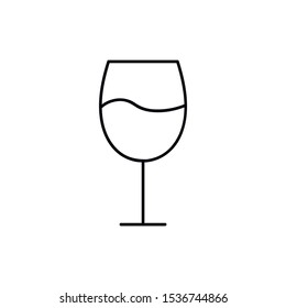 Wine glass outline icon. High quality black outline pictogram for web site design and mobile apps. Vector illustration on a white background.