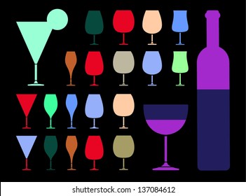  Wine glass pab bar design  vector illustration