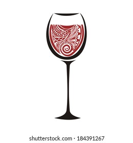 Wine glass pattern vector illustration